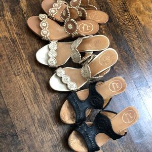 BUNDLE: THREE Jack Rogers Luccia Metallic Wedges